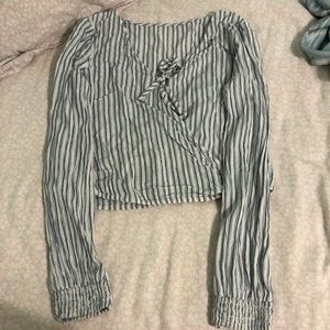 Xsmall blue and white striped shirt
